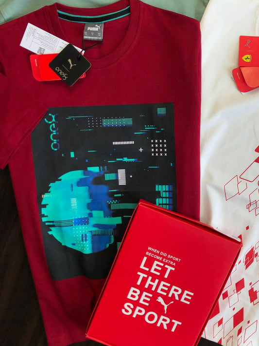 Puma Round Neck T-shirt Maroon