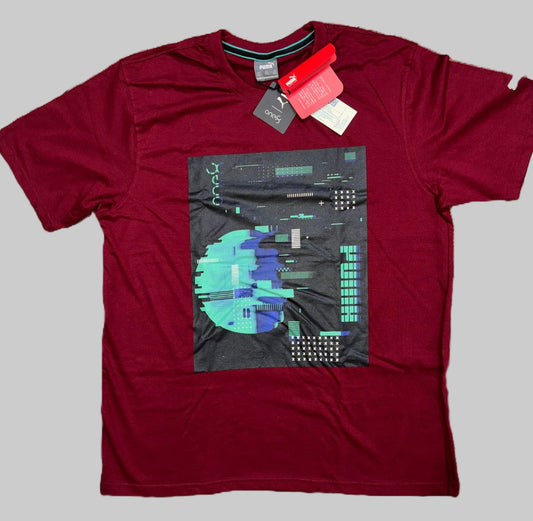 Puma Round Neck T-shirt Maroon