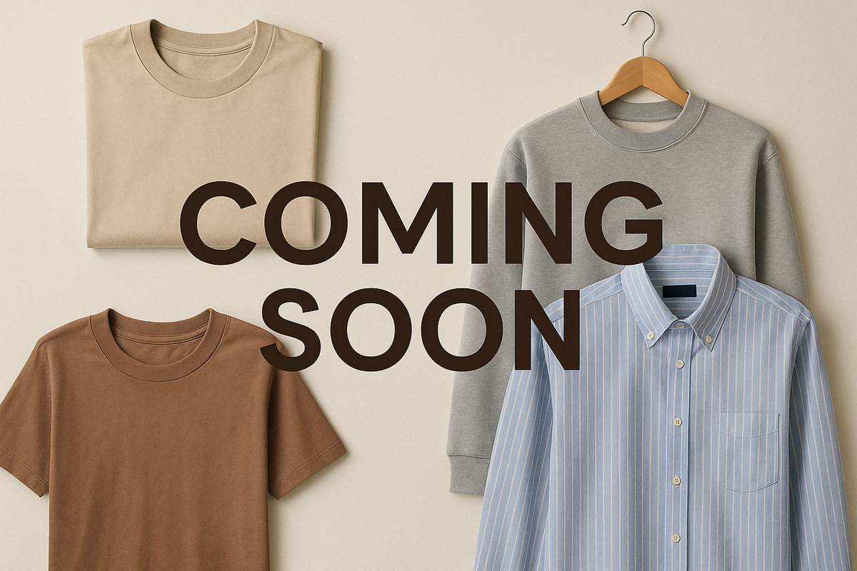 Coming soon with t-shirt, shirts, sweatshirts